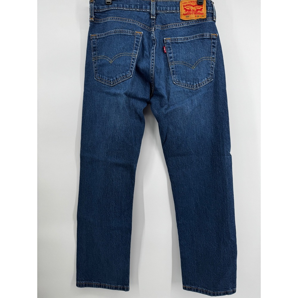 Levi 505 Regular Fit Straight Leg Jeans Mens W30 L29 Blue Denim 00505-3172 - Picture 10 of 12